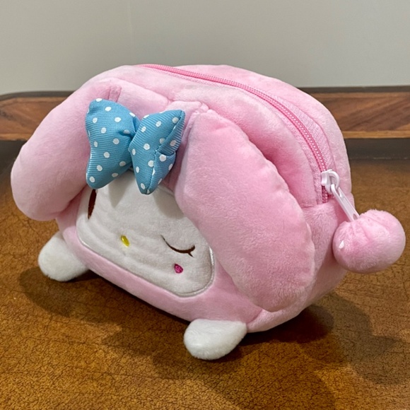My Melody Plush Cosmetic Makeup Pouch Travel Case Kawaii Sanrio Pink - Picture 2 of 11
